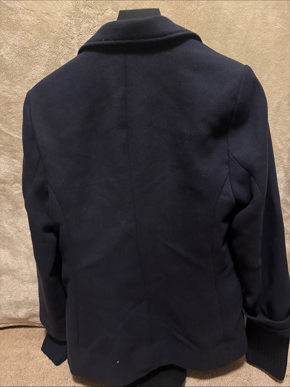 Navy Single-Brested Blazer with Ribbed Cuffs - Picture 4 of 6